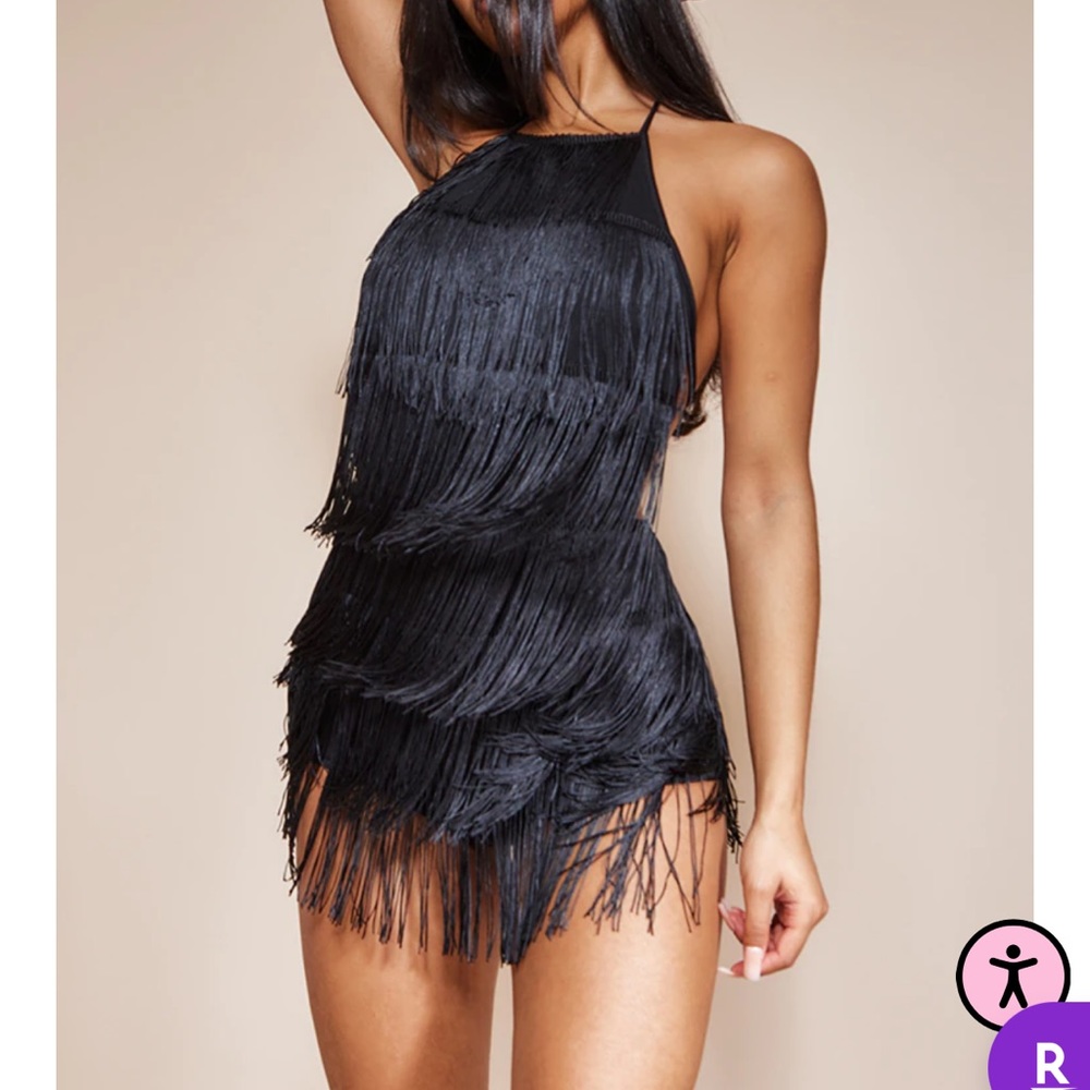 Kristine Black Tassel Romper